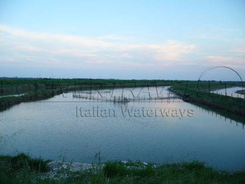 Il grande Fiume Po al crepuscolo